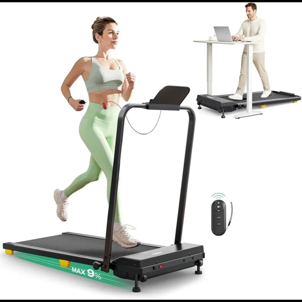 تردمیل خانگی walking pad برندurevo دارای شیب دسته تاشو