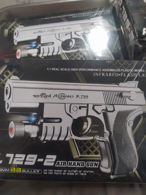 تفنگ اسباب بازی خشاب دار و چراغدار p729-2 مناسب کودک و نوجوان