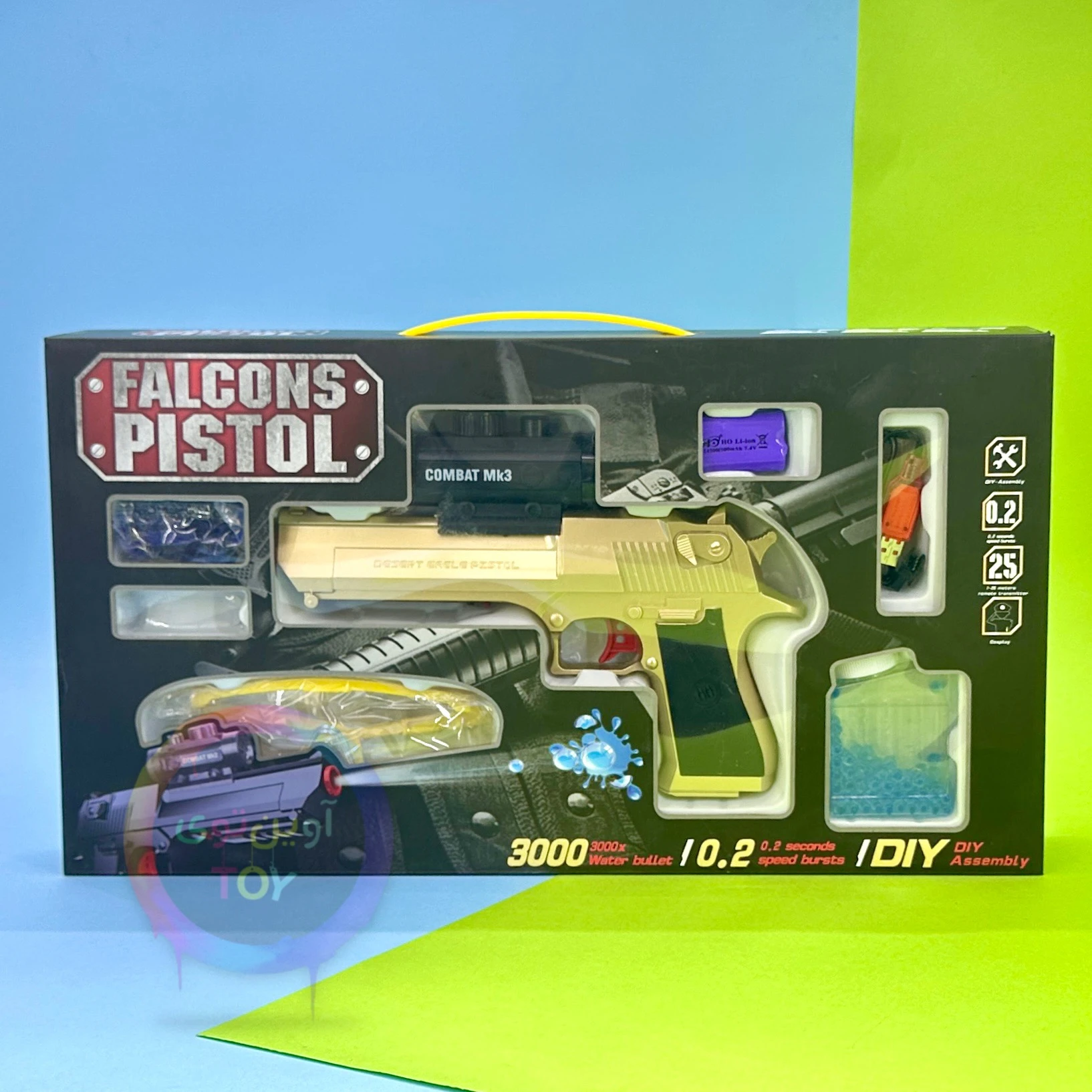 تفنگ کلت شارژی تیر ژله ای مدل FALCONS PISTOL