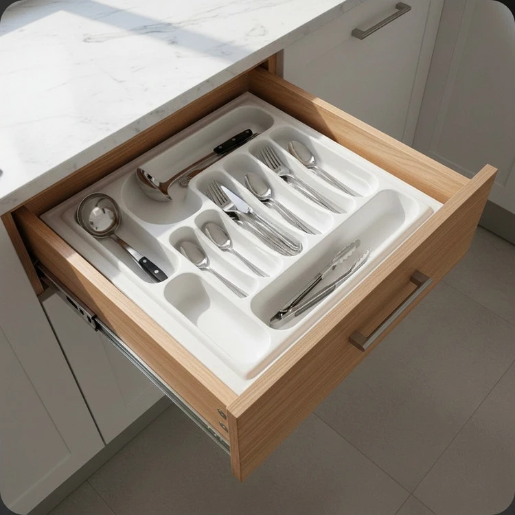 تفکیک کننده جای قاشق و چنگال ABS - 47x49 سفید
