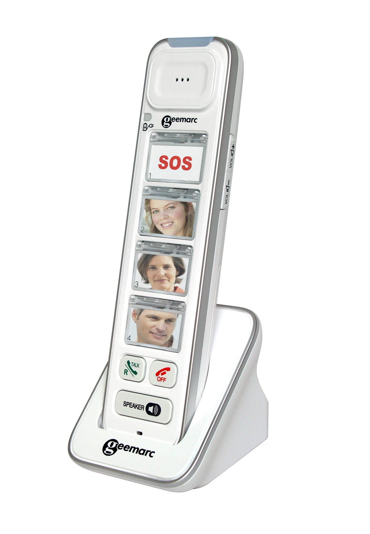 تلفن تصویری Geemarc PhotoDect295 مدل AmpliDect295 مخصوص سالمندان با دکمه‌های تصویری و SOS | آمازونیکس