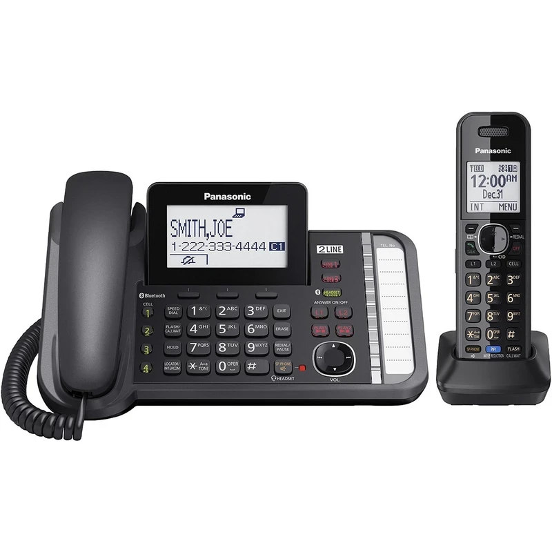 تلفن دو خط دولاین بی‌سیم Panasonic مدل KX-TG9581 استوک