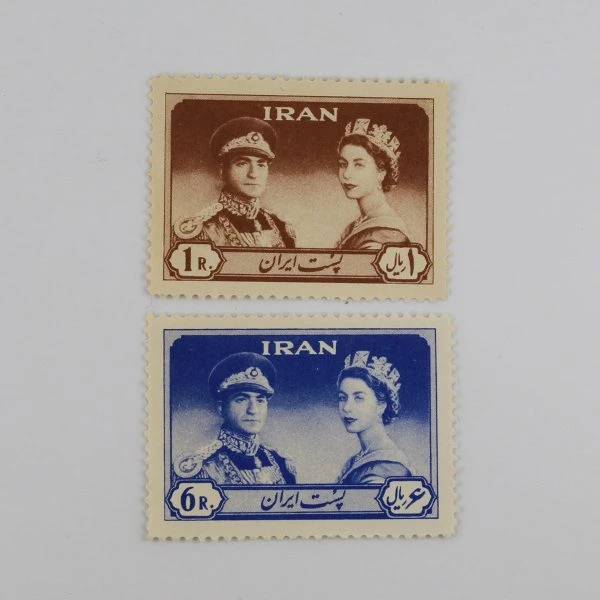 تمبر دیدار محمدرضا شاه و ملکه الیزابت 1339 – سری 2 عدد
