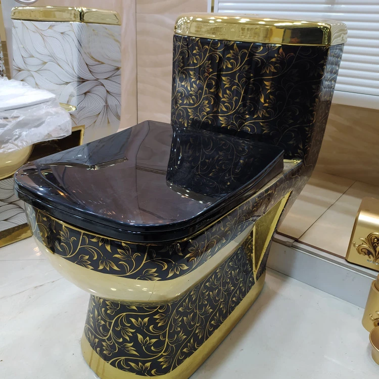 توالت فرنگی مشکی طلایی۱۱۶گاتریا