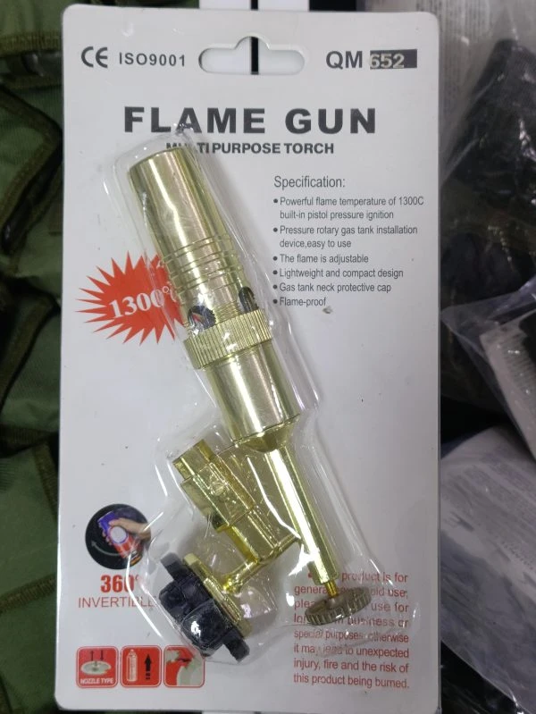 تورچ (شعله افکن) فندکی تمام برنجی حرفه ای FLAME GUN-QM652