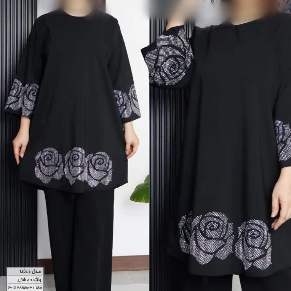 تونیک بلند نگینکاری سایزبزرگ