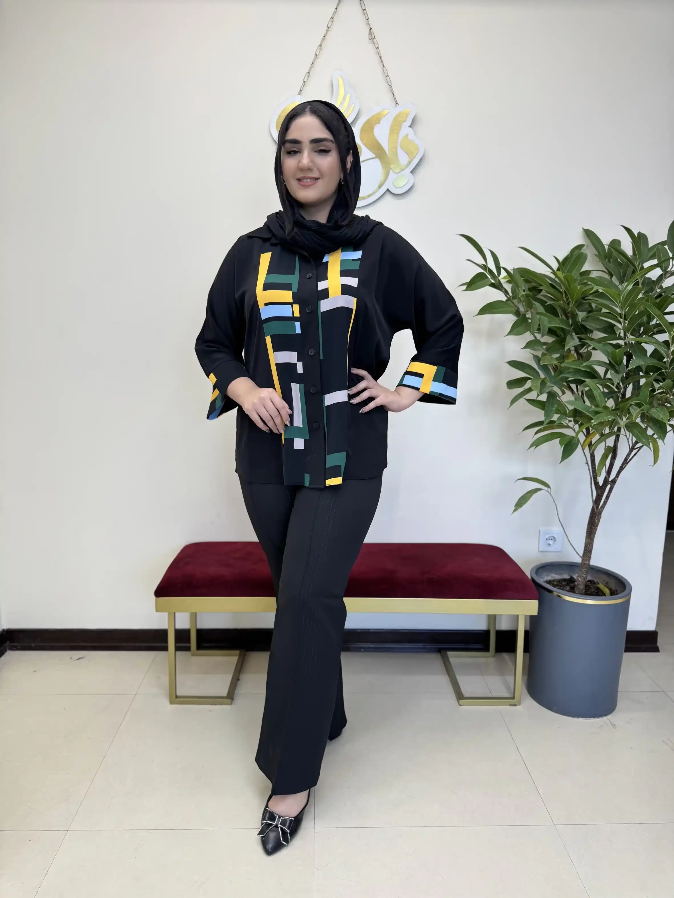 تونیک جلو دکمه دار ویدا سایز بزرگ