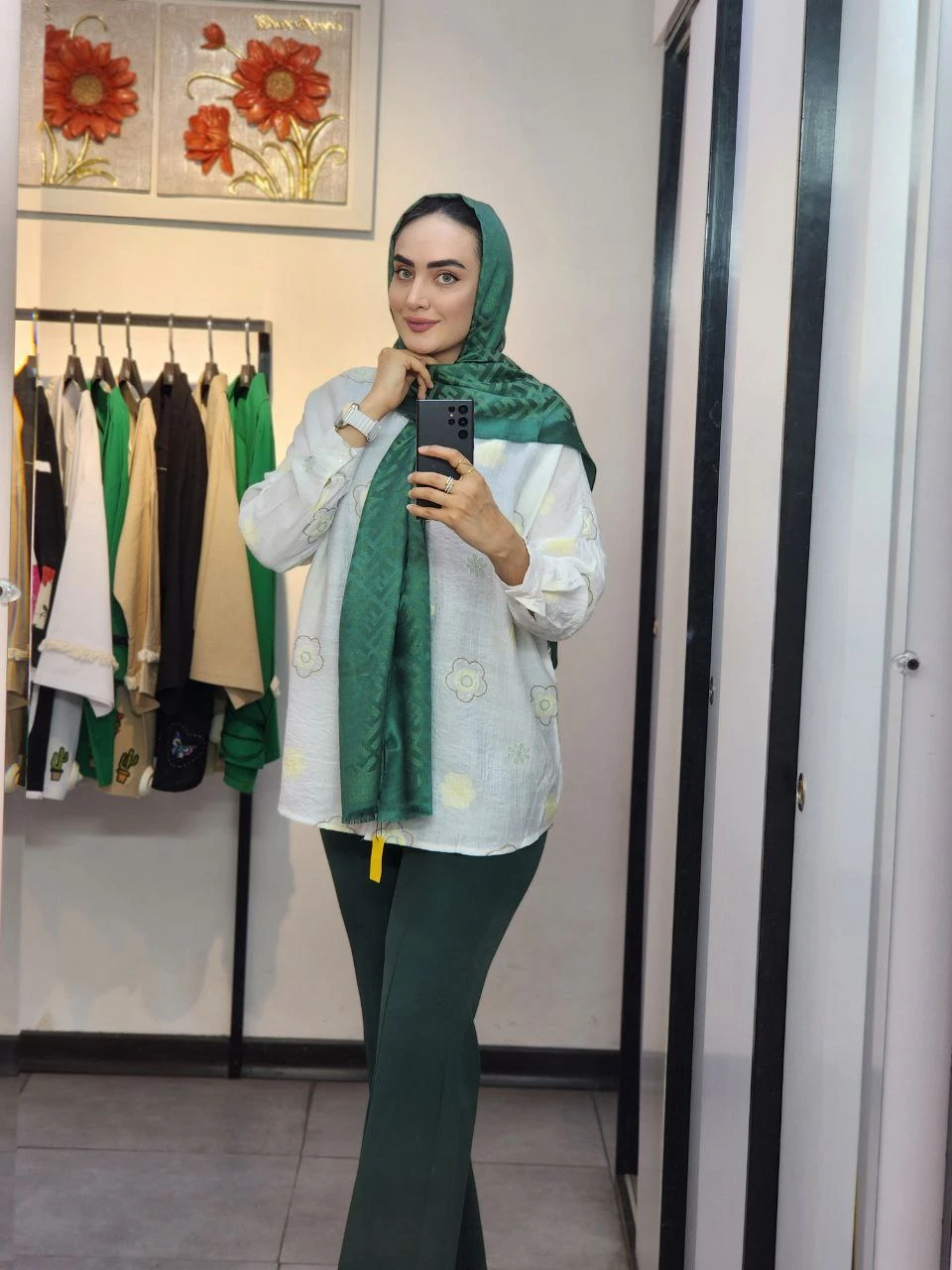 تونیک نخی گلدار