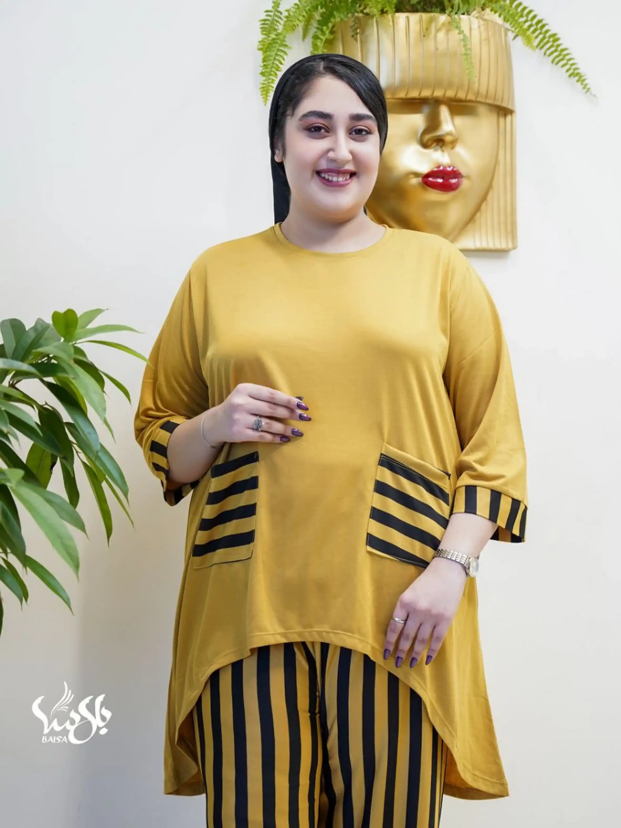 تونیک پشت بلند هلالی سایز بزرگ