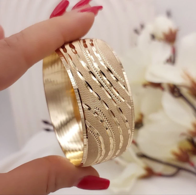 تکپوش دو سانتی طرح طلای زنانه، دو رنگ، اصل طلا روس، در 2مدل شیک، کد1315💍
