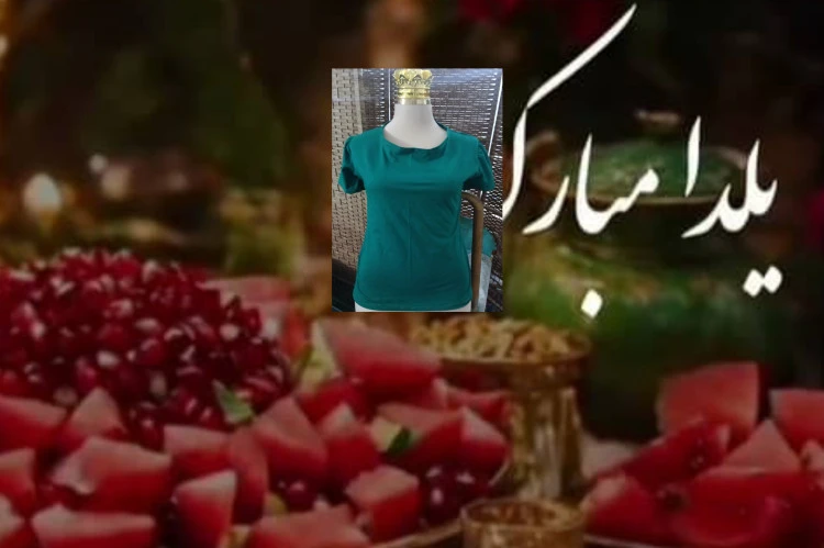 تیشرت آستین سوزنی یلدایی