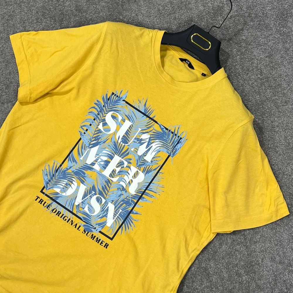 تیشرت آستین کوتاه استوک اورجینال زرد C&A-استوک مارکباز