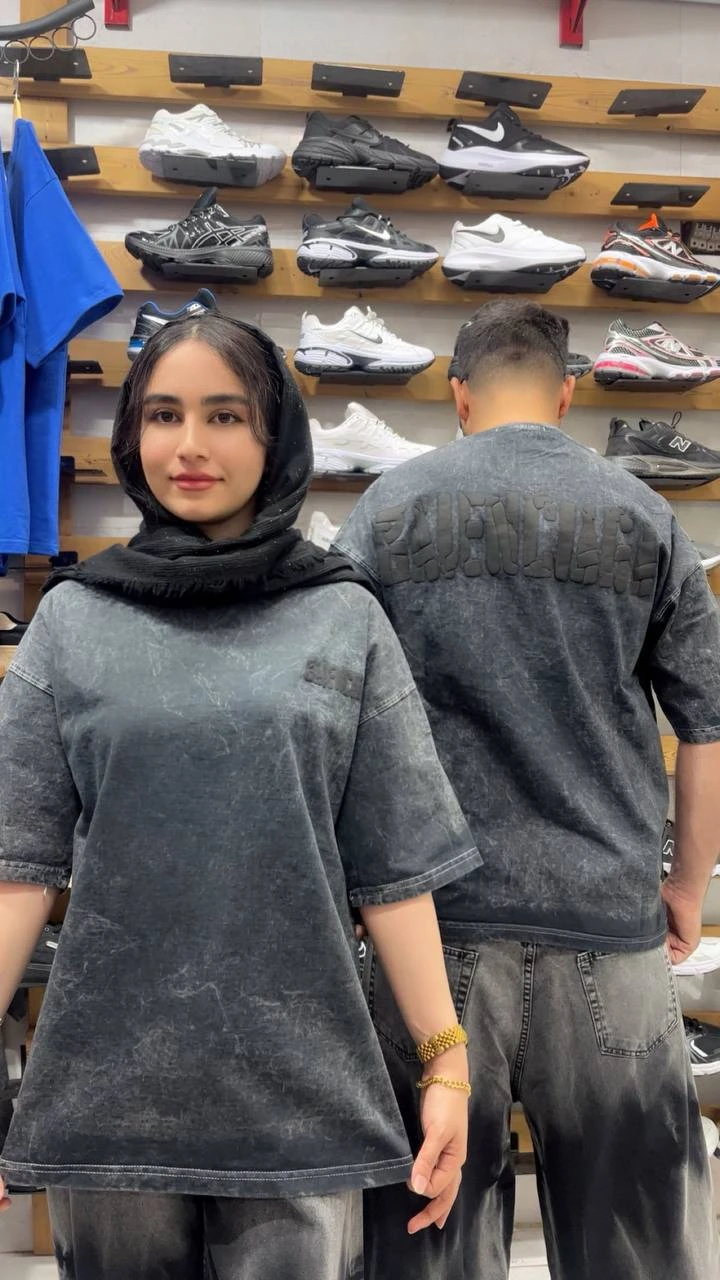 تیشرت باکسی سنگشور BALENCIAGA زغالی کد 56
