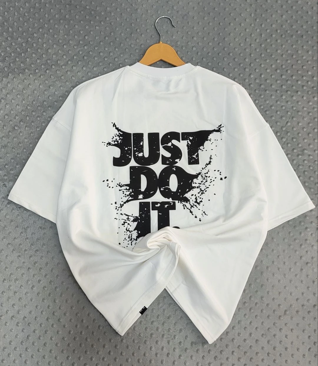 تیشرت باکسی گرم بالا تیک سفید JAST DO IT سفید کد 70