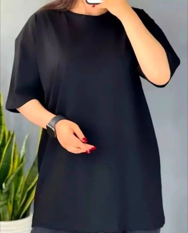 تیشرت بیسیک لانگ لش ساده‌ سوپر لش