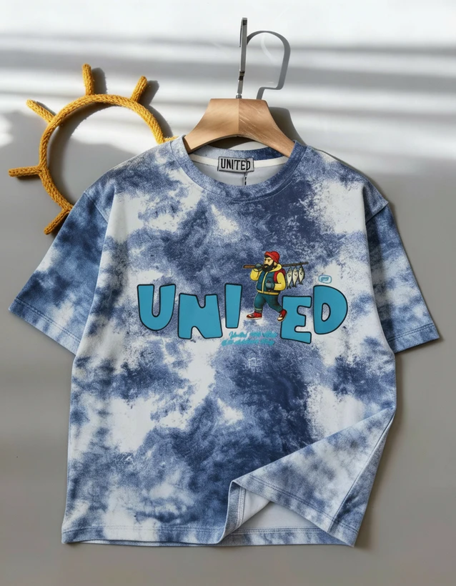 تیشرت تک یقه گرد ایربراش مدل Fisher Boy برند United