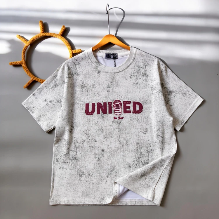 تیشرت تک یقه گرد ایربراش مدلCoffee برند United