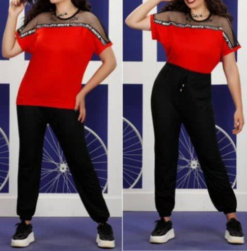 تیشرت زنانه طرح کیمونو سرشانه تور