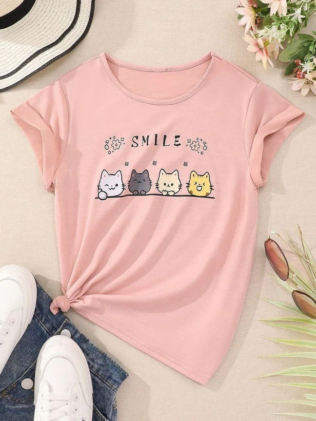 تیشرت طرح smile کد 151