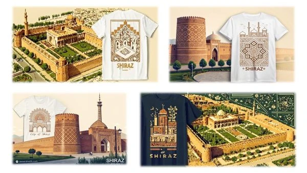 تیشرت طرح شهر شیراز