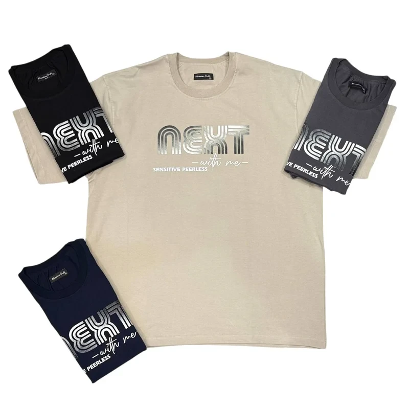 تیشرت مردانه تایپوگرافی یقه گرد پنبه ماکان ۴۰ 3XL تا 6XL کالارست