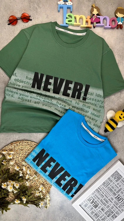 تیشرت مردانه قواره لش با طرح never