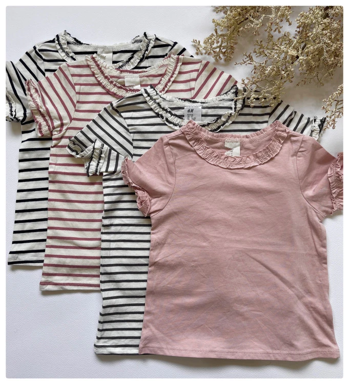 تیشرت نخ پنبه دخترانه صورتی برند H&M