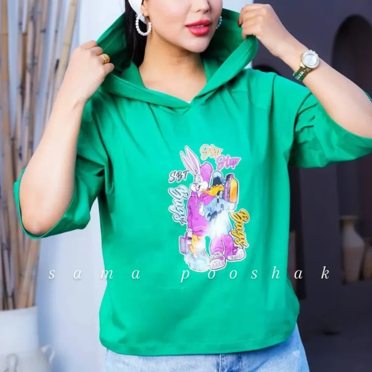 تیشرت کلاهدار باکسی