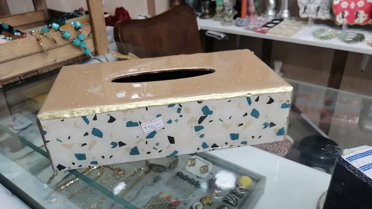 جا دستمال کاغذی چوب و رزین