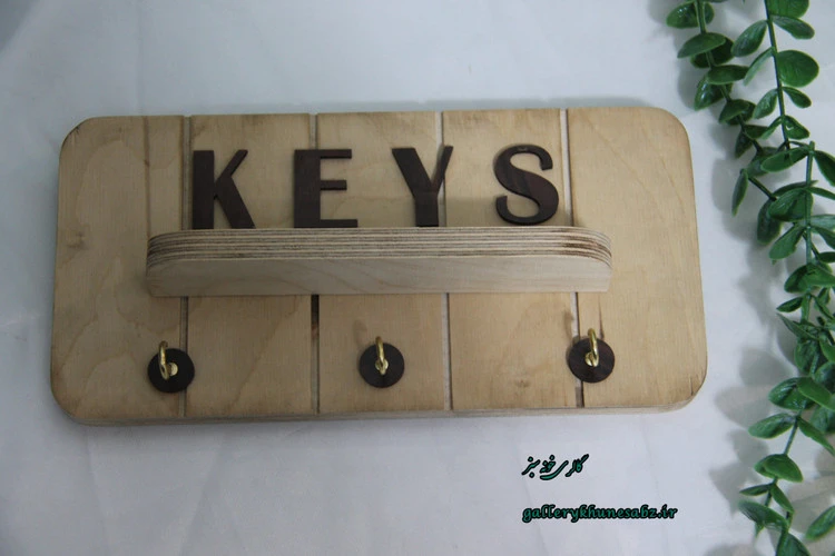 جا کلیدی چوبی دیواری مستطیل طاقچه دار طرح Keys