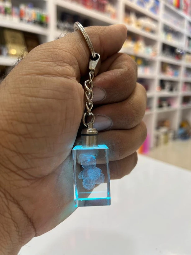 جا کلیدی کریستالی LED هفت رنگ مکعبی