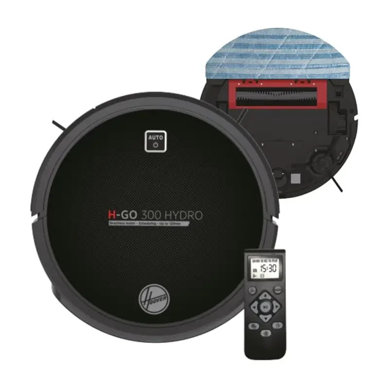 جاروبرقی رباتیک Hoover HGO320H با قابلیت جارو و شستشو (۲ در ۱)، مکش قوی، صدای کم و عمر باتری ۲ ساعته و کنترل از راه دور