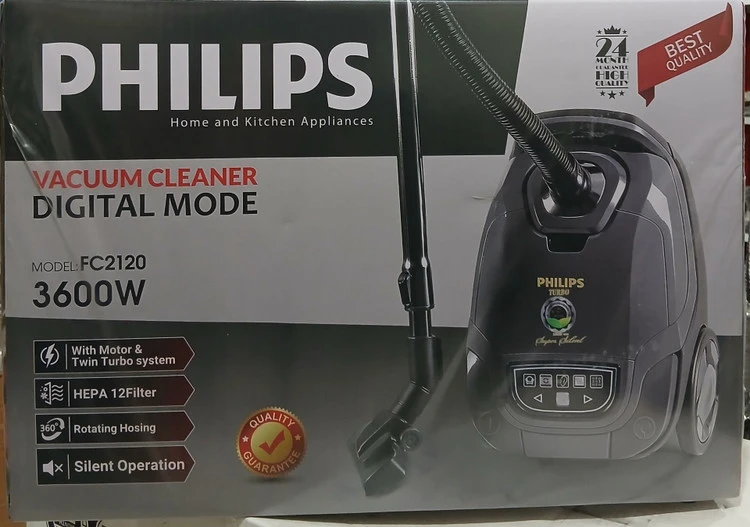 جاروبرقی فیلیپس 3600 مدل FC2120 وات مکش بسیار قوی صفحه لمسی بدنه اکلیلی