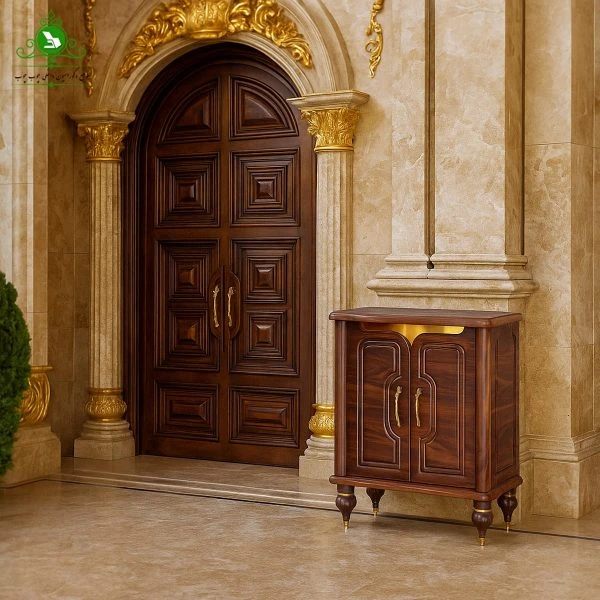 جاکفشی تمام MDF وکیوم مدل دو درب پروانه