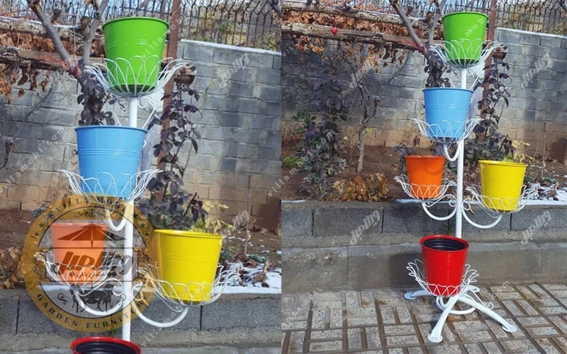 جاگلدان و استند فلزی 5شاخه ای فرفورژه