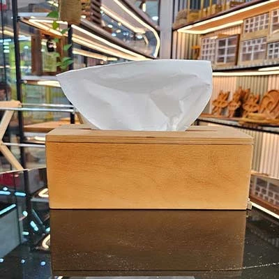 جای دستمال کاغذی چوبی ساده