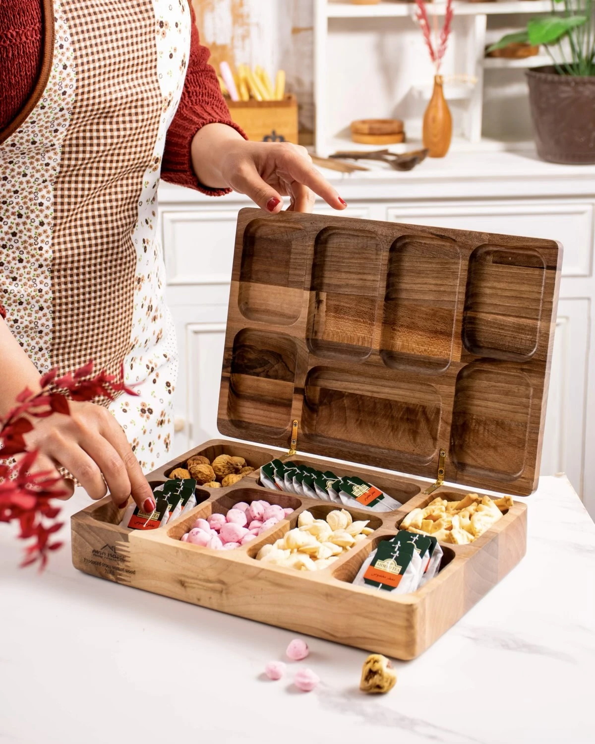 جبعه تی بگ چوبی اماهوم TEA BOX