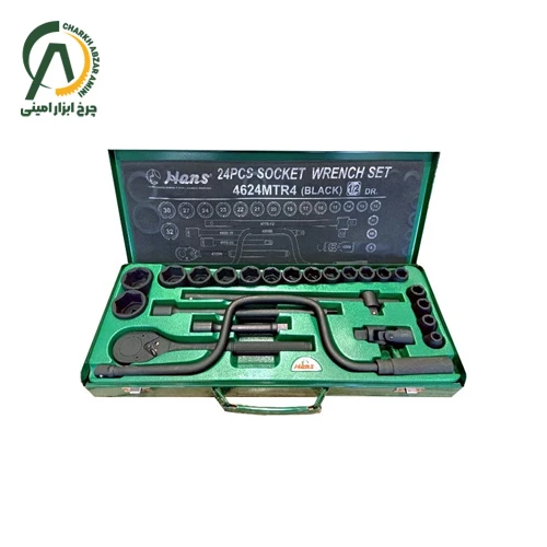 جعبه بکس 1/2 اینچ فشار قوی 24 پارچه هنس مدل 4624MTR4