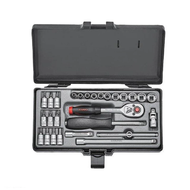 جعبه بکس 1/4 درایو 6 پر 27 پارچه مدل F2281-5 برند FORCE