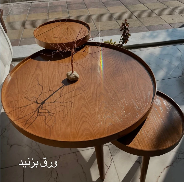 جلومبلی عسلی مدل لبه دار گرد
