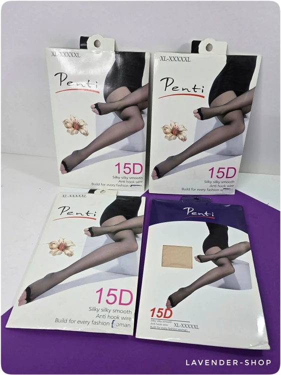 جوراب شلواری شیشیه ای دکلته 15D پنتی