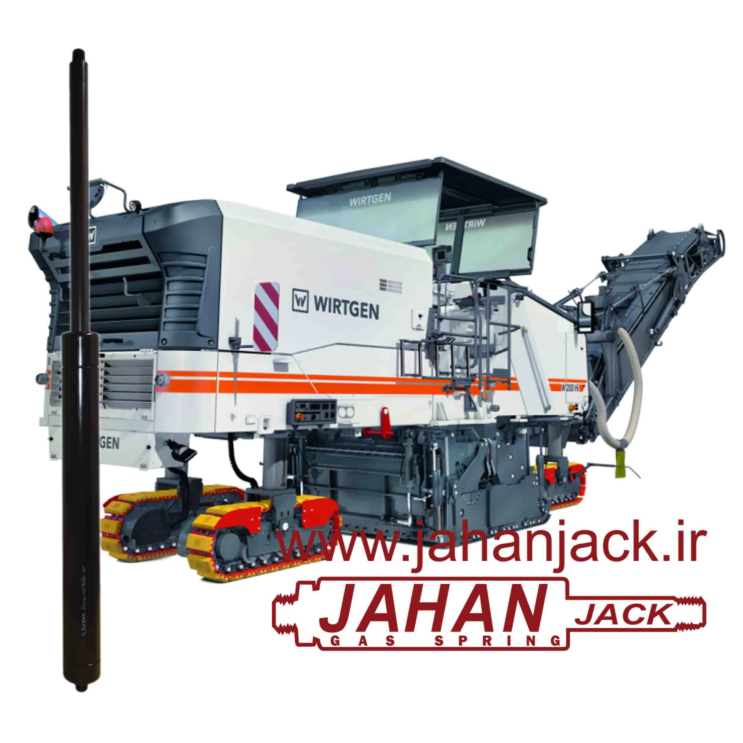 جک درب موتور دستگاه آسفالت تراش ( ویرتگن w1000 ) ( Front Gas Jack Wirtgen )