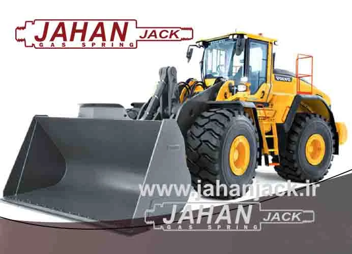جک گازی درب موتور لودر ولوو ال 180 ای ( Front Gas Jack Volvo L180E Wheel Loader )