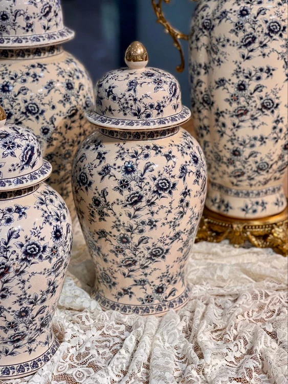 جینجر و گلدان کنار سالنی Vintage blue محصول وارداتی