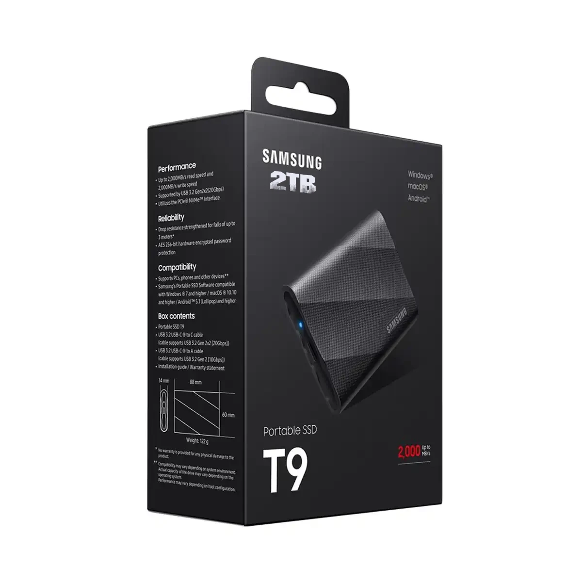حافظه SSD اکسترنال سامسونگ 2 ترابایت T9 External SSD
