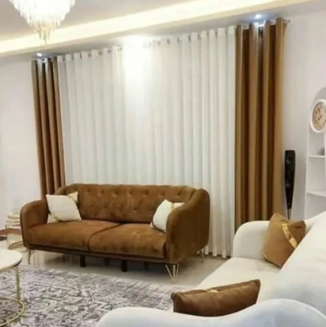 حریر و ۲عدد مخمل شانل مدل مینیمال برای پنجره سه متری
