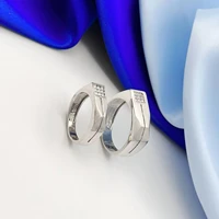 حلقه نقره عروس و داماد مربعی نگین گوشه