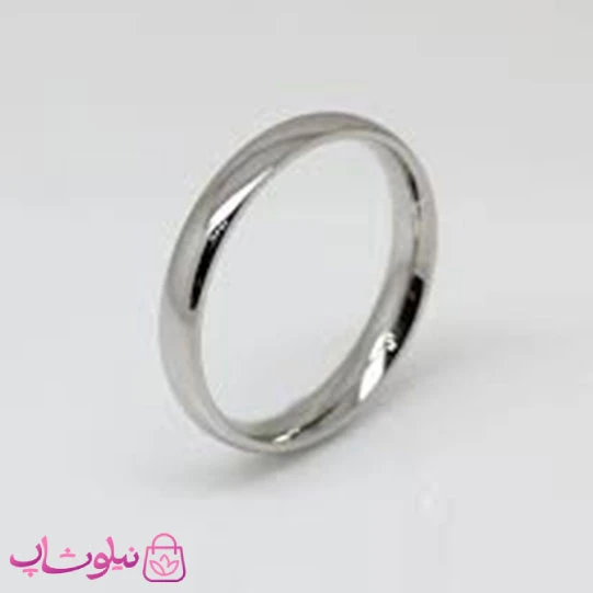 حلقه یا رینگ استیل ساده نقره ای عرض 3 میل کد 395