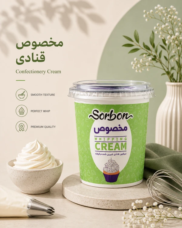 خامه قنادی مخصوص کاله ۹۰۰گرمی (ارسال فقط داخل شهر تهران)