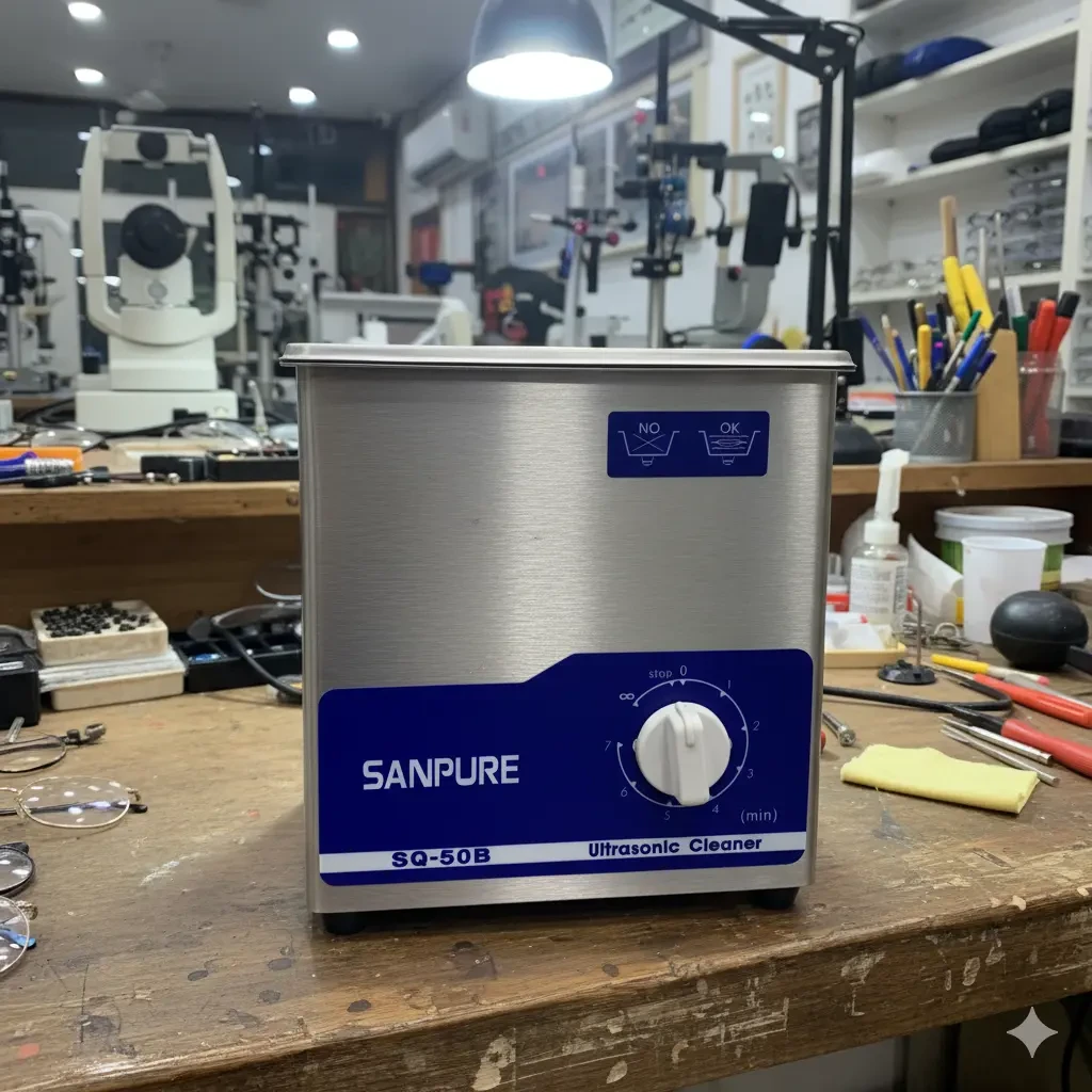 خرید تمیزکننده اولتراسونیک جواهرات و عینک | SANPURE SQ-50B برای تمیزکاری حرفه‌ای